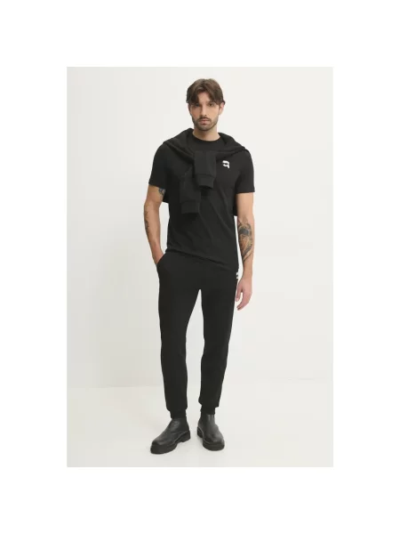 Karl Lagerfeld t-shirt z aplikacją czarny