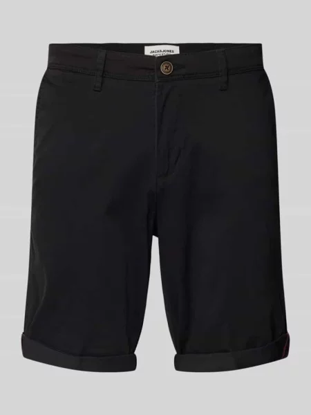 Bermudy o kroju regular fit z wpuszczanymi model ‘IBOWIE’ Jack & Jones czarne