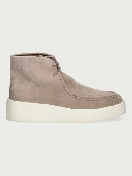 Calvin Klein obuv pánska semišová FLATF LACE UP APR CUT BOOT béžová