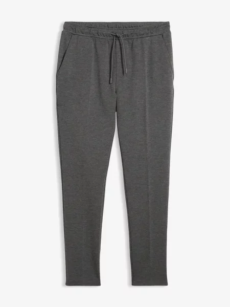 Eleganckie spodnie z dodatkiem stretchu z wygodnym pasem slim fit szare