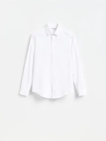 Reserved Cămașă slim fit din egiptean alb