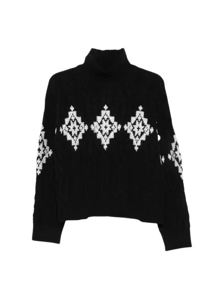 Sweter z golfem Ermanno Scervino wełniany czarny