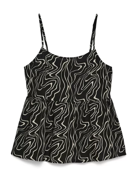 VERO MODA Top VMEASY negru alb