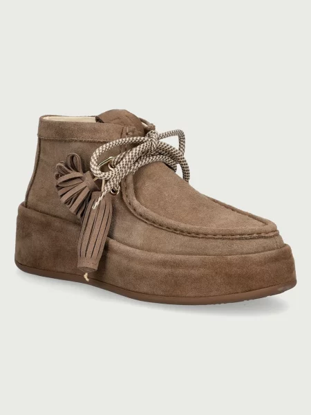 Gio+ Lola sneakers pentru femei din piele întoarsă bej
