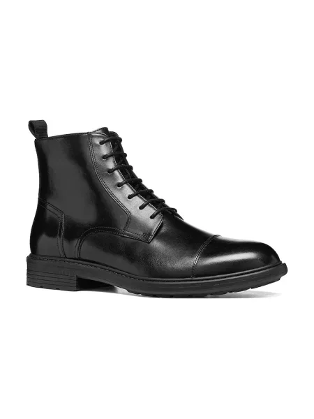 Geox gležnjarji z vezalkami usnjeni U WALK PLEASURE B črna