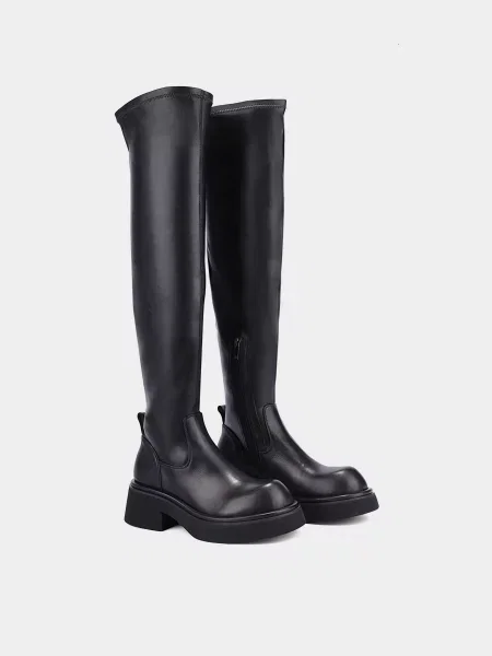 Шкіряні Ботфорти MIRATON чорний