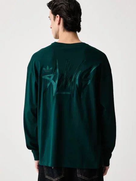 Adidas Originals longsleeve Tonal Loose zielona