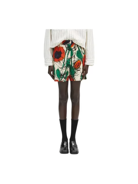 Wales Bonner szorty Ocean multicolor wzorzyste high waist czerwone