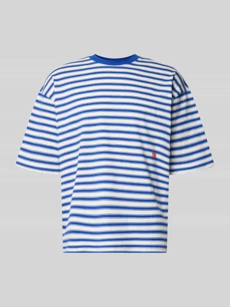 Oversized T-shirt z Wyhaftowane logo Review niebieska