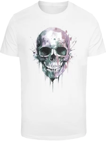 Mister Tee Tricou Colorful Skull verde pin / mauve / negru alb