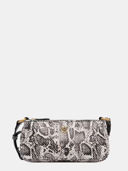 Pinko geantă crossbody pentru femei din piele gri