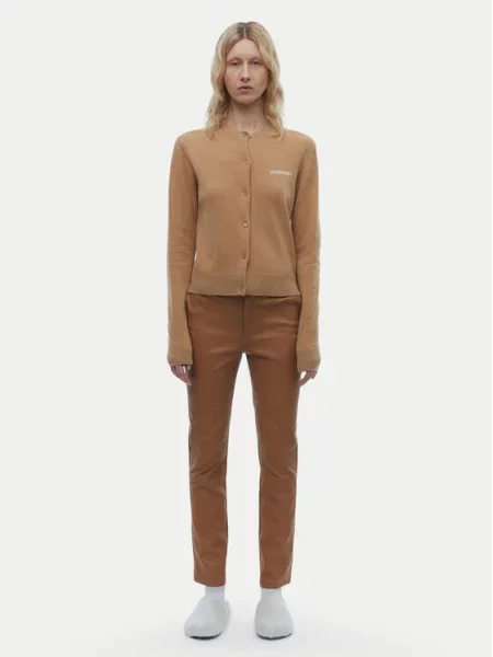 Kardigan z domieszką wełny Vinny TT Soft Wool Blen brązowy lekki beżowy