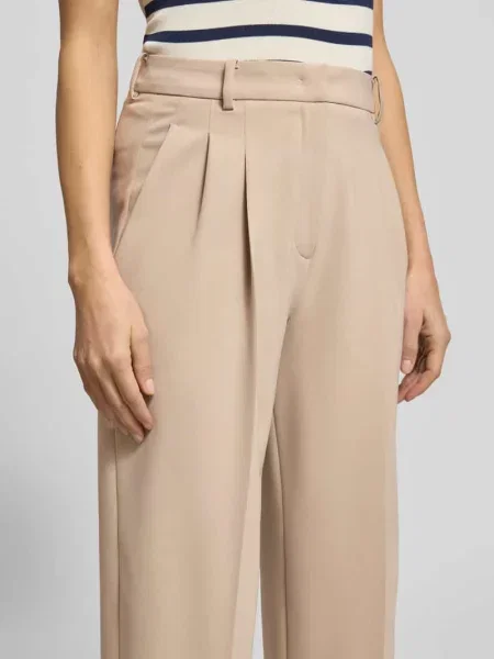 Spodnie materiałowe o kroju wide fit z z tyłu model „Emilie” Cambio