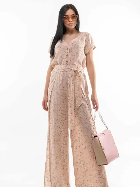 Штани палаццо RiMari софтшел бежевий