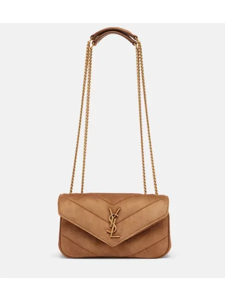 Geantă Saint Laurent din piele de căprioară maro