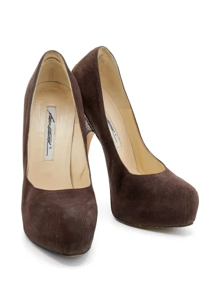 Γοβάκια Brian Atwood σουέτ με πλατφόρμα καφέ