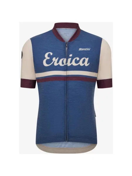 Koszulka rowerowa damska Santini x Eroica Iris Wool krótki rękaw S niebieski