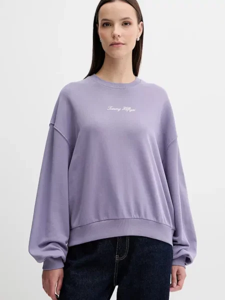 Tommy Hilfiger bluza gładka fioletowy
