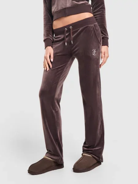 Juicy Couture Spodnie Low Rise Cici Straight Leg brązowe