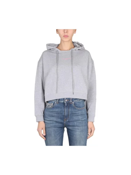 Bluza z kapturem Stella Mccartney z kapturem z autografem szara
