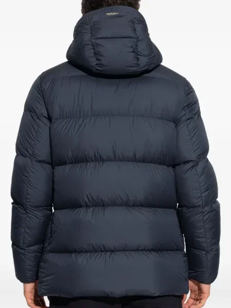Geacă cu puf Woolrich cu glugă albastru