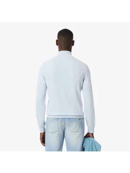 Lacoste Sweter Z Wysokim Kołnierzem I Zamkiem niebieski