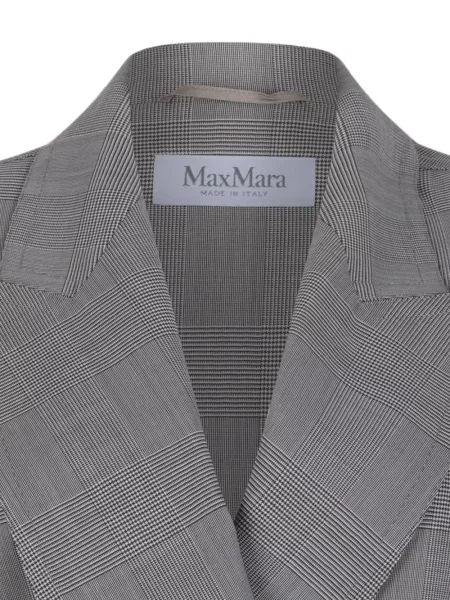 Cu centură geacă Max Mara în carouri gri