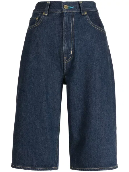 Bermudy Tu Es Mon Trésor z wysoką talią niebieskie