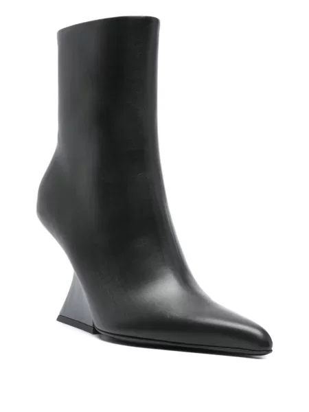 Botine Mugler din piele negru