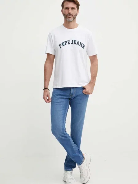 Футболка Pepe Jeans з принтом бежевий