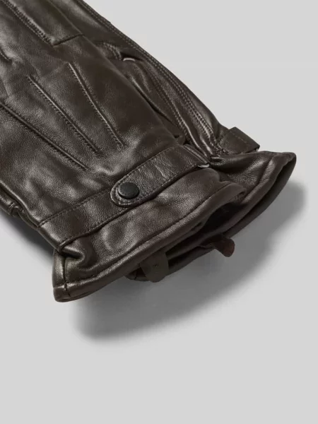 Rękawiczki ze skóry bydlęcej nappa z zapięciem na patkę Barbour