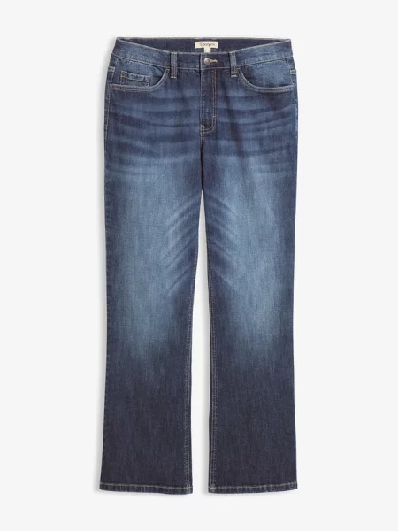 Jeansy regular fit o kroju bootcut niebieskie