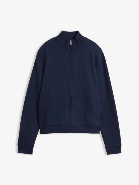 Bluza rozpinana z czystej bawełny organicznej niebieska
