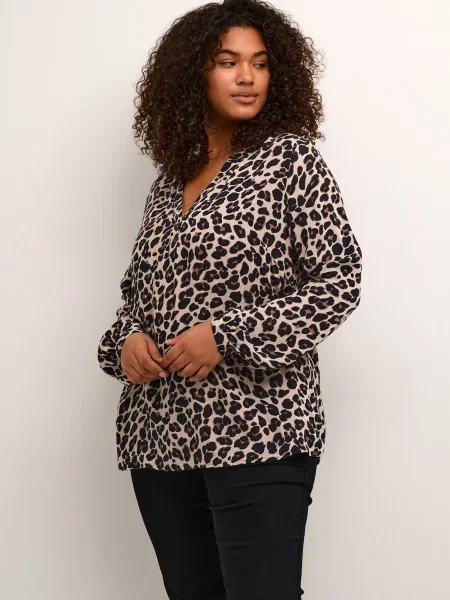 KAFFE CURVE Bluza Mirta kit / brokat črna