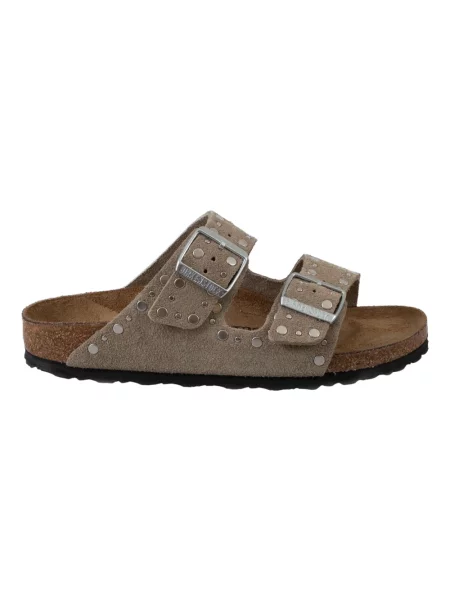 Klapki Birkenstock zamszowe szare