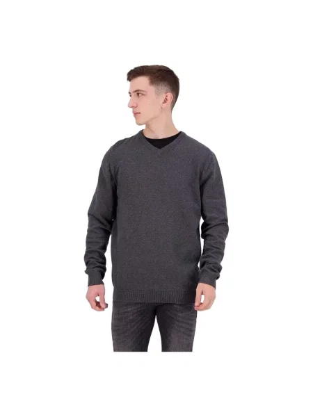 Sweter Jack & Jones z dekoltem w serek szary