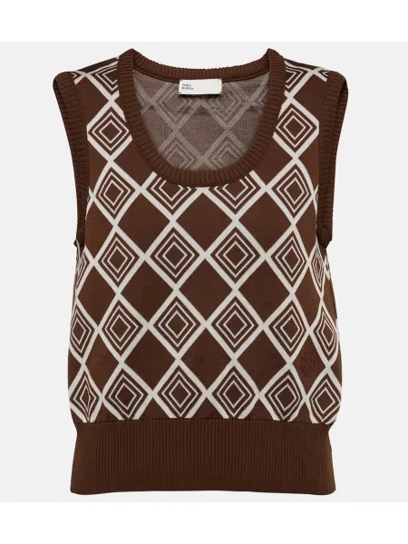 Kamizelka Tory Sport żakardowa brązowa