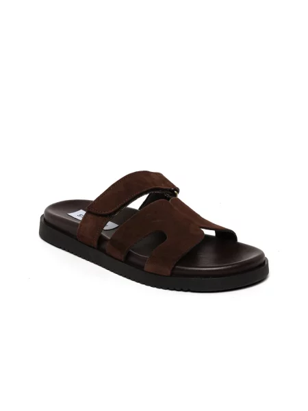 Klapki Steve Madden zamszowe brązowe