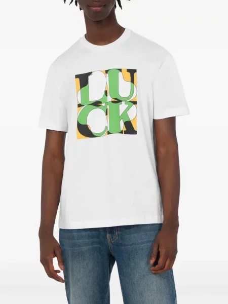 Tricou Love Moschino din jerseu alb