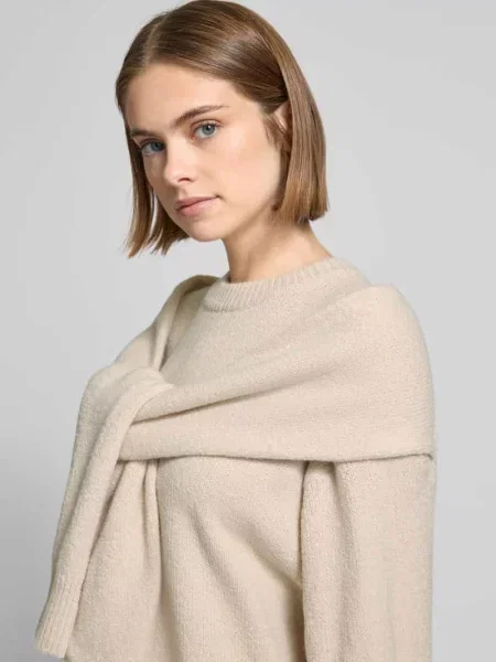 Sweter z dzianiny z dodatkiem wełny model ‘Iris’ Leger By Lena Gercke biały