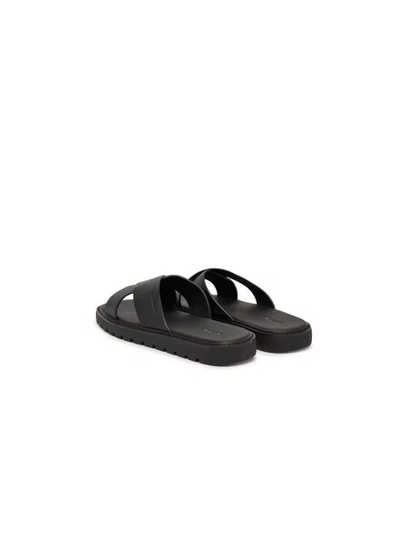 Šlepetės Calvin Klein Sq Molded Sandal Xcross Lth juoda