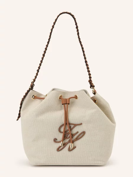 Plátěná bucket kabelka Tommy Hilfiger šedá