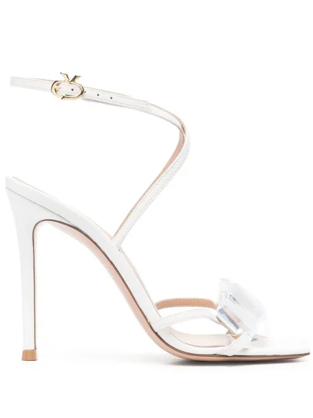 Sandale Gianvito Rossi de cristal alb