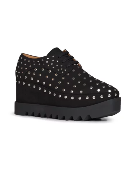 Sneakersy Stella Mccartney zamszowe na koturnie czarne