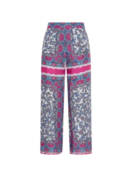Pantaloni Maliparmi cu model paisley albastru