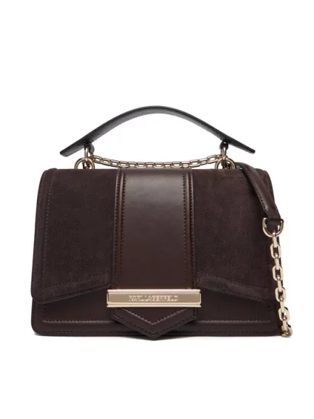 Crossbody torbica Karl Lagerfeld iz semiša rjava