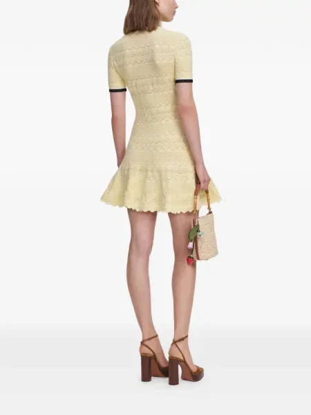 Rochie midi Self-portrait tricotate galben
