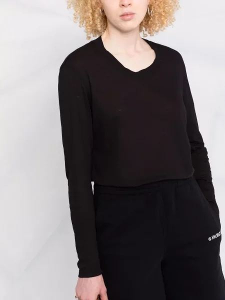 Lung tricou James Perse din jerseu negru