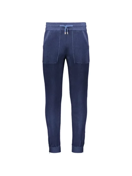 Pantaloni Moorer tricotate alergare cu cordon albastru