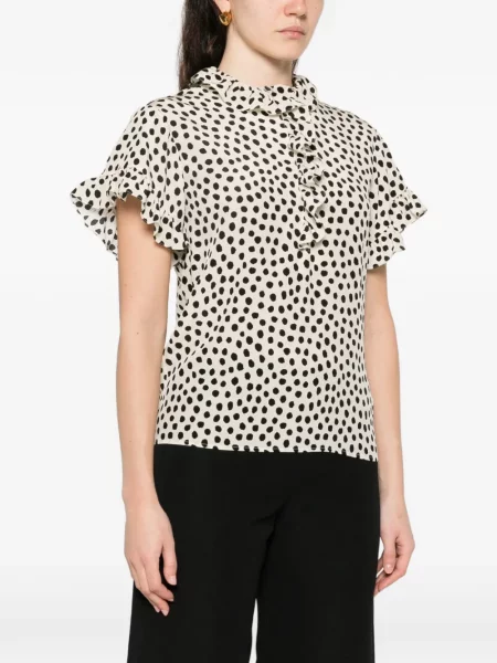 Bluză Chloé cu volane alb